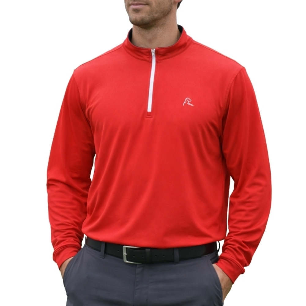 Rhoback Men's XXXL Performance Golf Sunday Red 1/4 Zip Long Sleeve Pullover